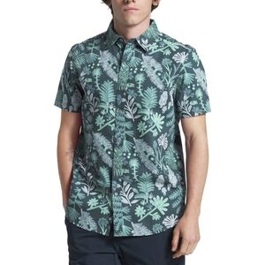 North Face "Bay Trail" Short Sleeve Shirt Floral Pattern Navy Blue Men's Size XL